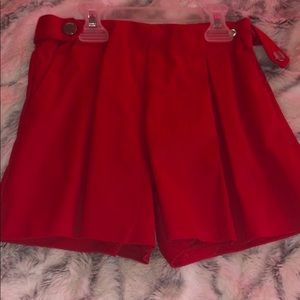 Red girls shorts.